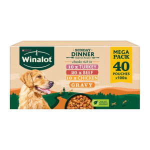 Winalot Complete Wet Dog Food Adult Sunday Dinner in Gravy 40x100g
